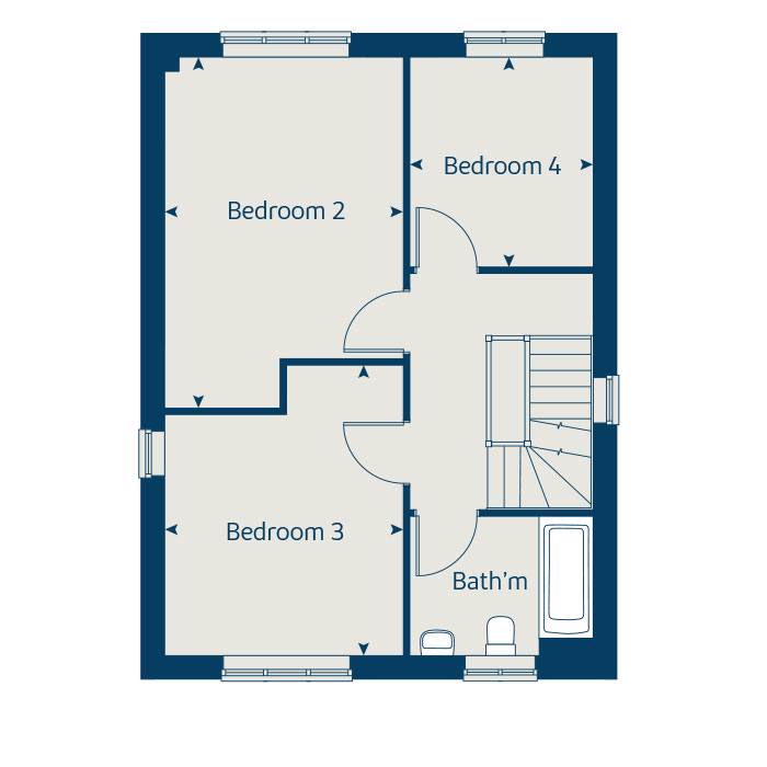 First floor floorplan of The The Willow at Lunar Park